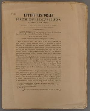 Image du vendeur pour Lettre pastorale de Monseigneur l'vque de Luon, au clerg de son diocse -  l'occasion du XIXe compte rendu de la caisse de retraite pour subvenir aux besoins des prtres retirs du saint ministre. Suivi de : XIXe compte rendu des recettes et des dpenses de la caisse des secours ecclsiastiques du diocse de Luon : anne 1853. 14 septembre 1854. mis en vente par Librairie Et Ctera (et caetera) - Sophie Rosire