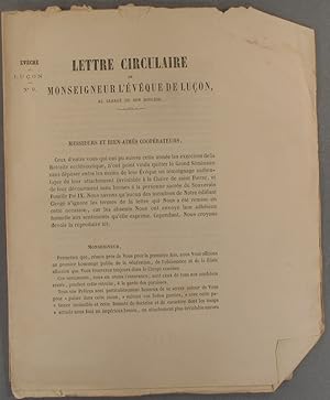 Seller image for Lettre circulaire de Monseigneur l'vque de Luon, au clerg de son diocse Avec la lettre adresse au pape Pie IX par les participants  la retraite ecclsiastique, ainsi que la rponse de Pie IX en date du 28 juillet 1862. 9 aot 1862. for sale by Librairie Et Ctera (et caetera) - Sophie Rosire