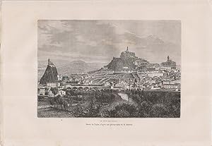 Imagen del vendedor de Le Puy-en-Velay. Gravure extraite de la Nouvelle gographie universelle d'Elise Reclus. a la venta por Librairie Et Ctera (et caetera) - Sophie Rosire