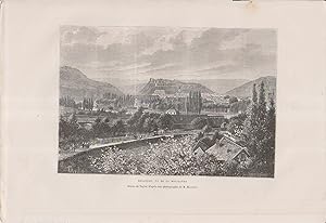 Besançon, vu de la Mouillère. Gravure extraite de la Nouvelle géographie universelle d'Elisée Rec...