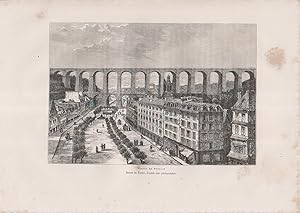 Viaduc de Morlaix. Gravure extraite de la Nouvelle géographie universelle d'Elisée Reclus.