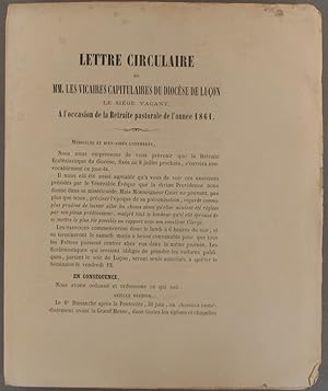 Lettre circulaire de Messieurs les vicaires capitulaires du diocèse de Luçon - à l'occasion de la...