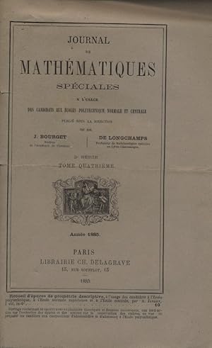 Journal de mathématiques spéciales. Année 1885. 2 e série. tome quatrième.