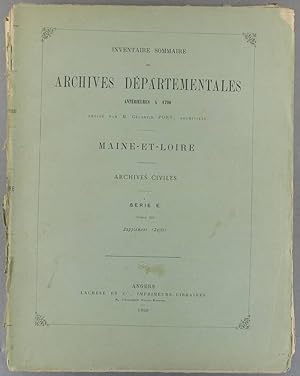 Inventaire sommaire des archives départementales antérieures à 1790. Maine-et-Loire. Archives civ...