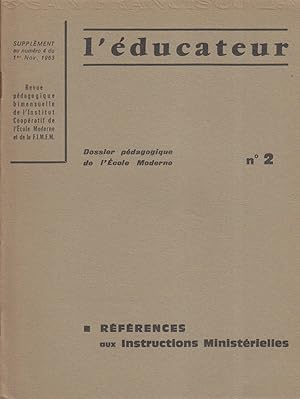 Seller image for Rfrences aux instructions ministrielles. 1er novembre 1963. for sale by Librairie Et Ctera (et caetera) - Sophie Rosire