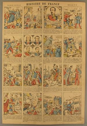 Histoire de France. Imagerie Nouvelle. Feuille N° 19 De 1848 à Sébastopol. Vers 1890.