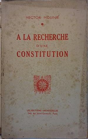 A la recherche d'une constitution.