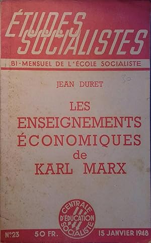 Etudes socialistes. Bi-mensuel de l'école socialiste S.F.I.O. N° 23. Jean Duret : Les enseignemen...