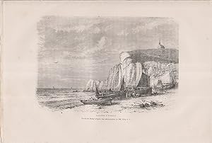 Falaises d'Étretat. Gravure extraite de la Nouvelle géographie universelle d'Elisée Reclus.