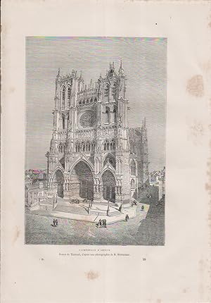 Image du vendeur pour Cathdrale d'Amiens. Gravure extraite de la Nouvelle gographie universelle d'Elise Reclus. mis en vente par Librairie Et Ctera (et caetera) - Sophie Rosire