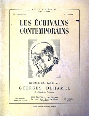 Bild des Verkufers fr Les crivains contemporains. N 5 consacr  Georges Duhamel. Fvrier-mars 1953. zum Verkauf von Librairie Et Ctera (et caetera) - Sophie Rosire