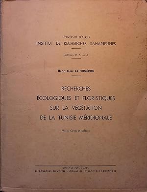 Recherches écologiques et floristiques sur la végétation de la Tunisie méridionale. Photos, carte...