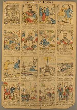 Histoire de France. Imagerie Nouvelle. Feuille N° 25. Des funérailles de Victor Hugo à 1891 en Ru...
