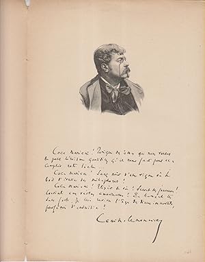 Image du vendeur pour Camille Lemonnier. Extrait de l'album Mariani. Figures contemporaines. Notice biographique de deux pages. Un portrait et un fac-simil d'autographe vantant les mrites du vin de coca Mariani. Vers 1900. mis en vente par Librairie Et Ctera (et caetera) - Sophie Rosire