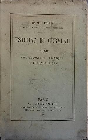 Imagen del vendedor de Estomac et cerveau. Etude physiologique, clinique et thrapeutique. a la venta por Librairie Et Ctera (et caetera) - Sophie Rosire