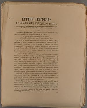 Lettre pastorale de Monseigneur l'évêque de Luçon - à l'occasion de la promulgation du dogme de l...