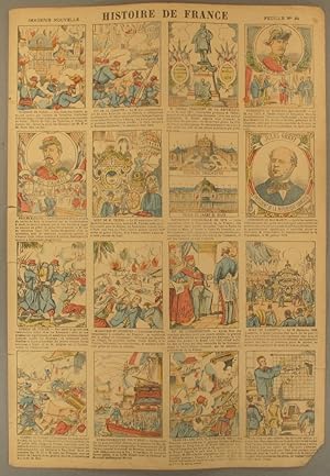 Histoire de France. Imagerie Nouvelle. Feuille N° 24. De la Commune à 1885. Vers 1890.
