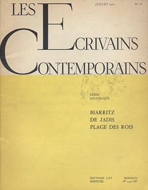 Seller image for Les crivains contemporains. N 78. Srie historique : Biarritz de jadis, plage des rois. Juillet 1962. for sale by Librairie Et Ctera (et caetera) - Sophie Rosire