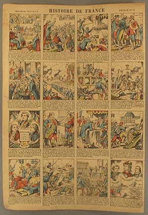 Histoire de France. Imagerie Nouvelle. Feuille N° 13. De Necker aux guerres de Vendée. Vers 1890.