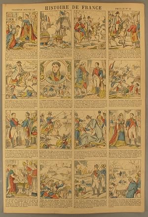 Histoire de France. Imagerie Nouvelle. Feuille N° 16. Du sacre à la Bérésina. Vers 1890.