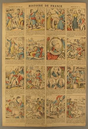 Histoire de France. Imagerie Nouvelle. Feuille N° 14. De Robespierre à Bonaparte. Vers 1890.