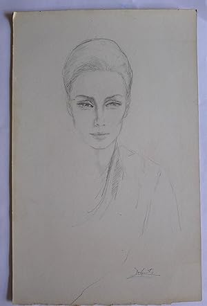 'Mrs J.R.M.Rocke'. Original pencil drawing.