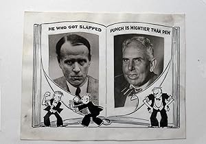 ORIGINAL NEWSPAPER ART Regarding the Famous Fight Between Lewis and Dreiser