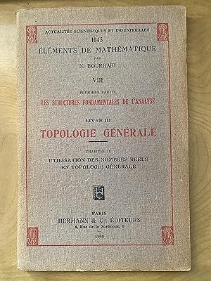 Seller image for lments de Mathmatique Livre III Topologie Gnrale Chapitre IX for sale by Plugged Books