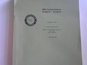 IBM Fachwörterbuch (Englisch - Deutsch) = Ausgabe 01/92 (Terminologiegruppe);