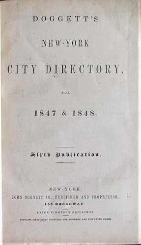New York City Directory, 1847-48