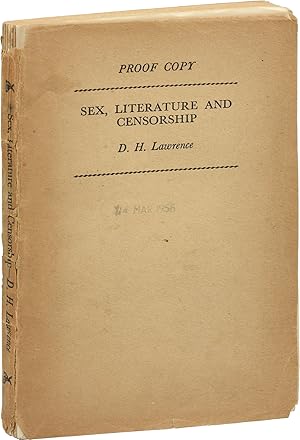 Imagen del vendedor de Sex, Literature, and Censorship (UK Uncorrected Proof) a la venta por Royal Books, Inc., ABAA