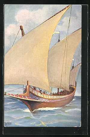Bild des Verkufers fr Knstler-Ansichtskarte Christopher Rave: Portugiesische Pinke, Segelschiff zum Verkauf von Bartko-Reher