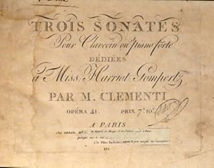 [Op. 37] Trois sonates [C, G, D] pour clavecin ou piano forte. Opéra 41 [i.e. 37]