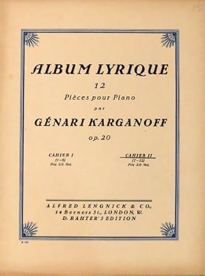 Immagine del venditore per Album lyrique. 12 pices pour piano. Op. 20. Cahier II [No. 7-12] venduto da Paul van Kuik Antiquarian Music