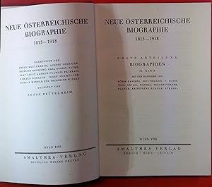 Bild des Verkufers fr Neue sterreichische Biographie 1815 - 1918 / 1. Abteilung: Biographien, II. Band zum Verkauf von biblion2