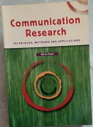Bild des Verkufers fr Communication Research: Techniques, Methods and Applications zum Verkauf von Chapter 1