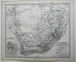 Cape Colony Transvaal Natal Orange Free State 1874 Stieler detailed map