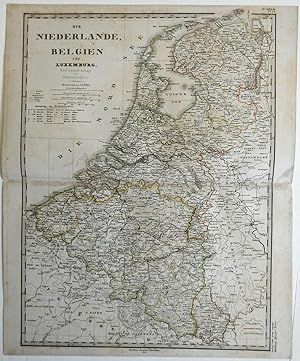 Low Countries Holland Belgium Luxembourg Flanders 1860 Stieler detailed map