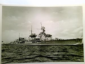Kriegsmarine War Ship Kriegsschiff Echtfoto-AK Linienschiff Elsaß in Kiel ~1940 