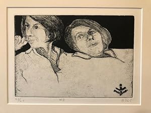 #8 DOUBLE PORTRAIT OF PHYLLIS, 1965, soft-ground etching, 14 3/4 x 17 3/4 x inches