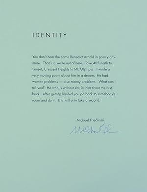 Identity (Signed Broadside)