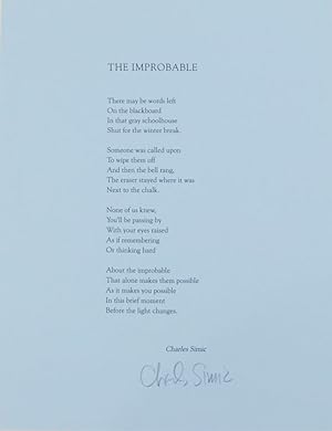 The Improbable (Signed Broadside)