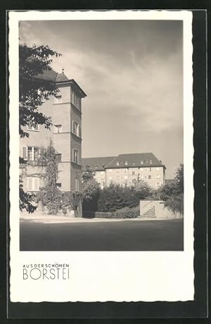 Ansichtskarte München-Moosach, Aus der schönen Borstei, Aufgang zum Rosengarten, Bauhaus