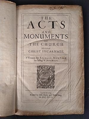 Bild des Verkufers fr The acts and monuments of the church before Christ Incarnate zum Verkauf von Sokol Books Ltd. ABA ILAB
