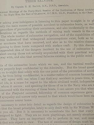 Seller image for Notes on the Causes of Accidents to Submarine Boats, and their Salvage for sale by McLaren Books Ltd., ABA(associate), PBFA