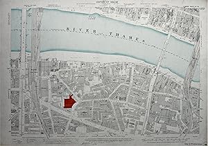 Ordnance Survey Large Scale Map of the Region between Blackfriars Bridge and Southwark Bridge: Ed...