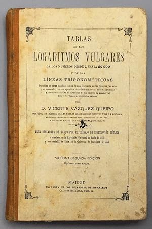 Seller image for Tablas de los logaritmos vulgares de los nmeros desde 1 hasta 20000 y de las lneas trigonomtricas for sale by Els llibres de la Vallrovira