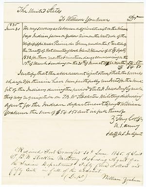 [AUTOGRAPH DOCUMENT, SIGNED, BY FUTURE PRESIDENT ZACHARY TAYLOR, AS ACTING UNITED STATES INDIAN A...
