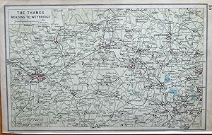 Antique Map THAMES VALLEY READING UXBRIDGE MAIDENHEAD Original London 1925