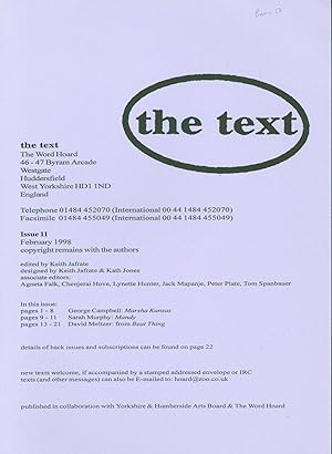 Seller image for The Text, Issue #11 (Beat Thing) for sale by Eureka Books